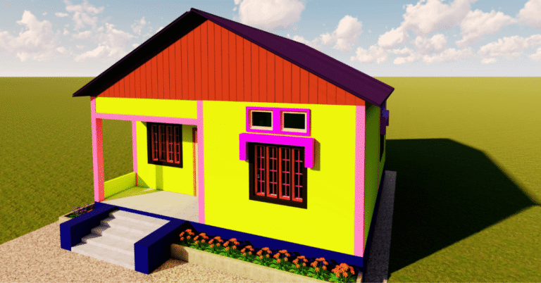 5x25 house plan with 2D drawing and full material estimate in Assam