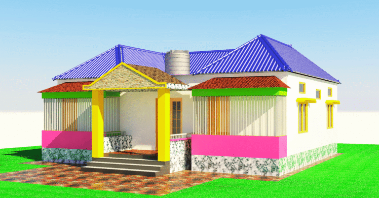 Modern Tin Shade House-1108 Sqft